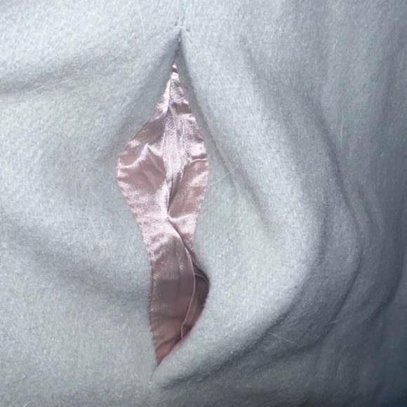 Vintage Ice Blue Winter Coat With Fur Collar - Picture 3 of 7